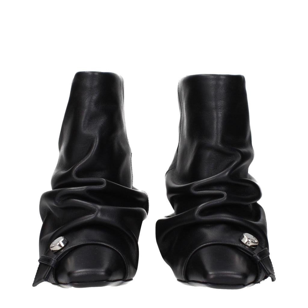 Black Leather Ankle Boots