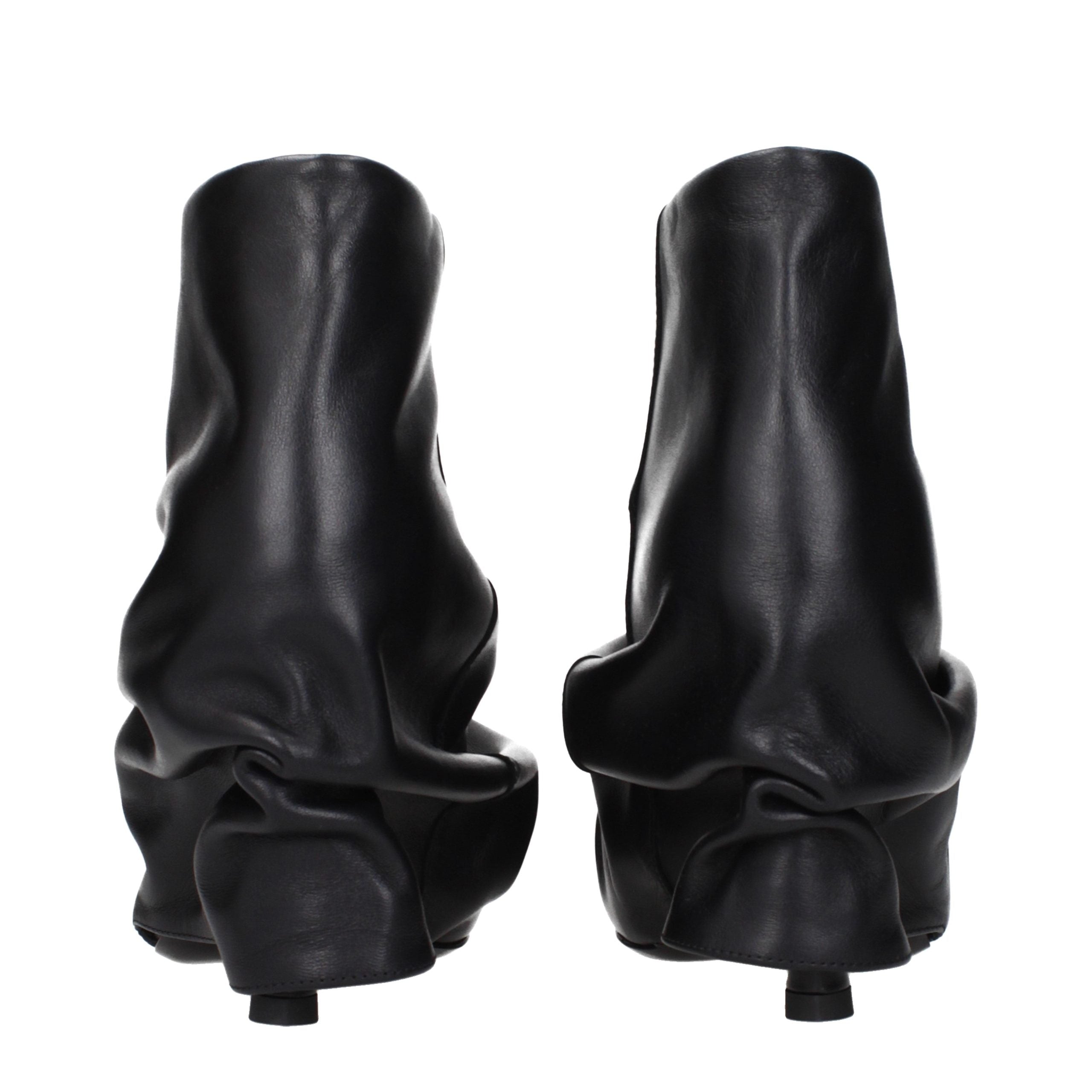 Black Leather Ankle Boots
