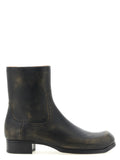 Black Calfskin Ankle Boots