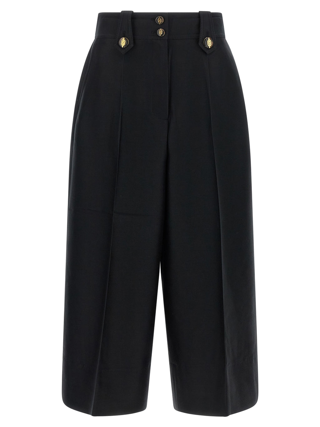 Black Wool Cropped Pants