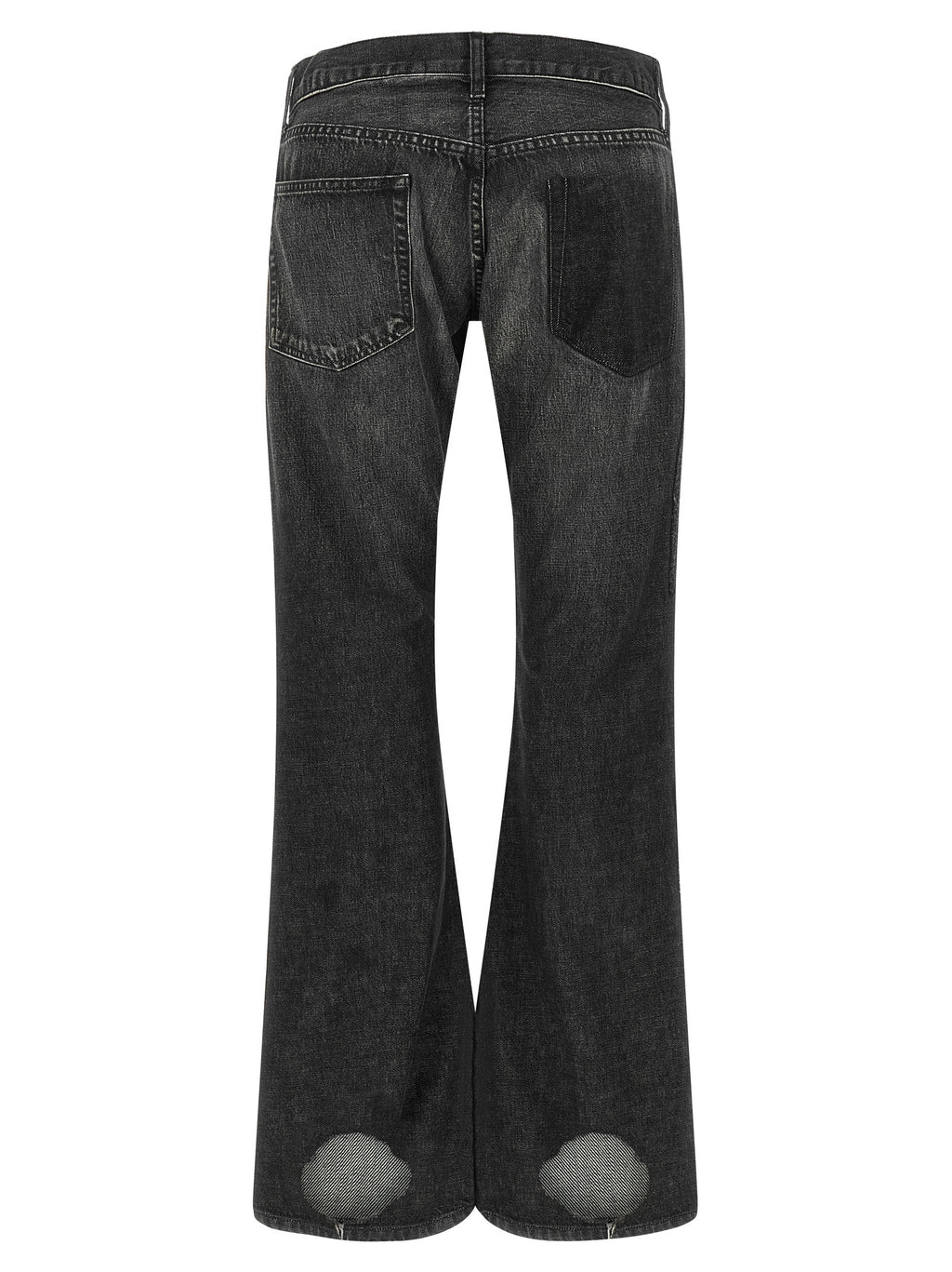 Black Cotton Flared Jeans