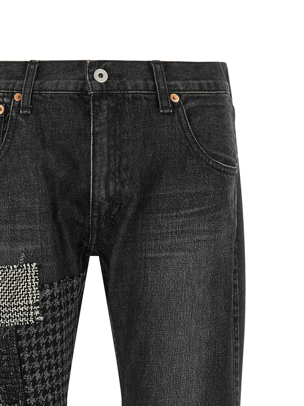 Black Cotton Flared Jeans