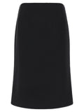Black Wool Midi Skirt