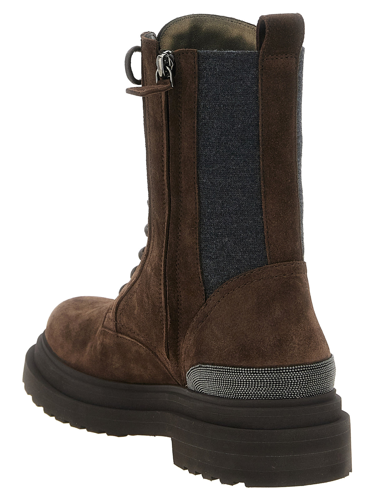 Brown Calfskin Lace-Up Boots