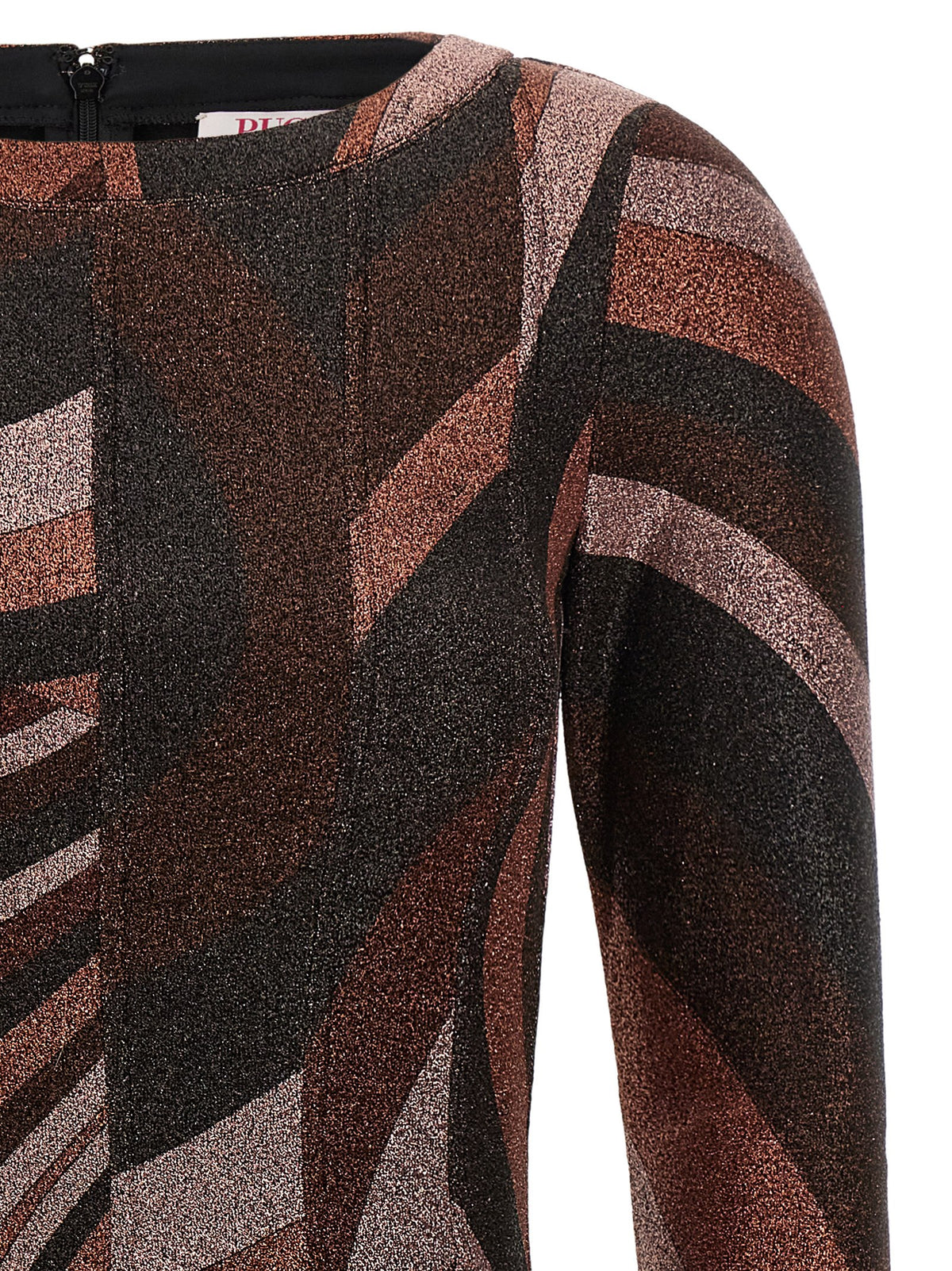Bordeaux Polyamide Short Dress