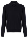 Blue Virgin Wool Polo Shirt