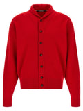 Red Merino Wool Cardigan