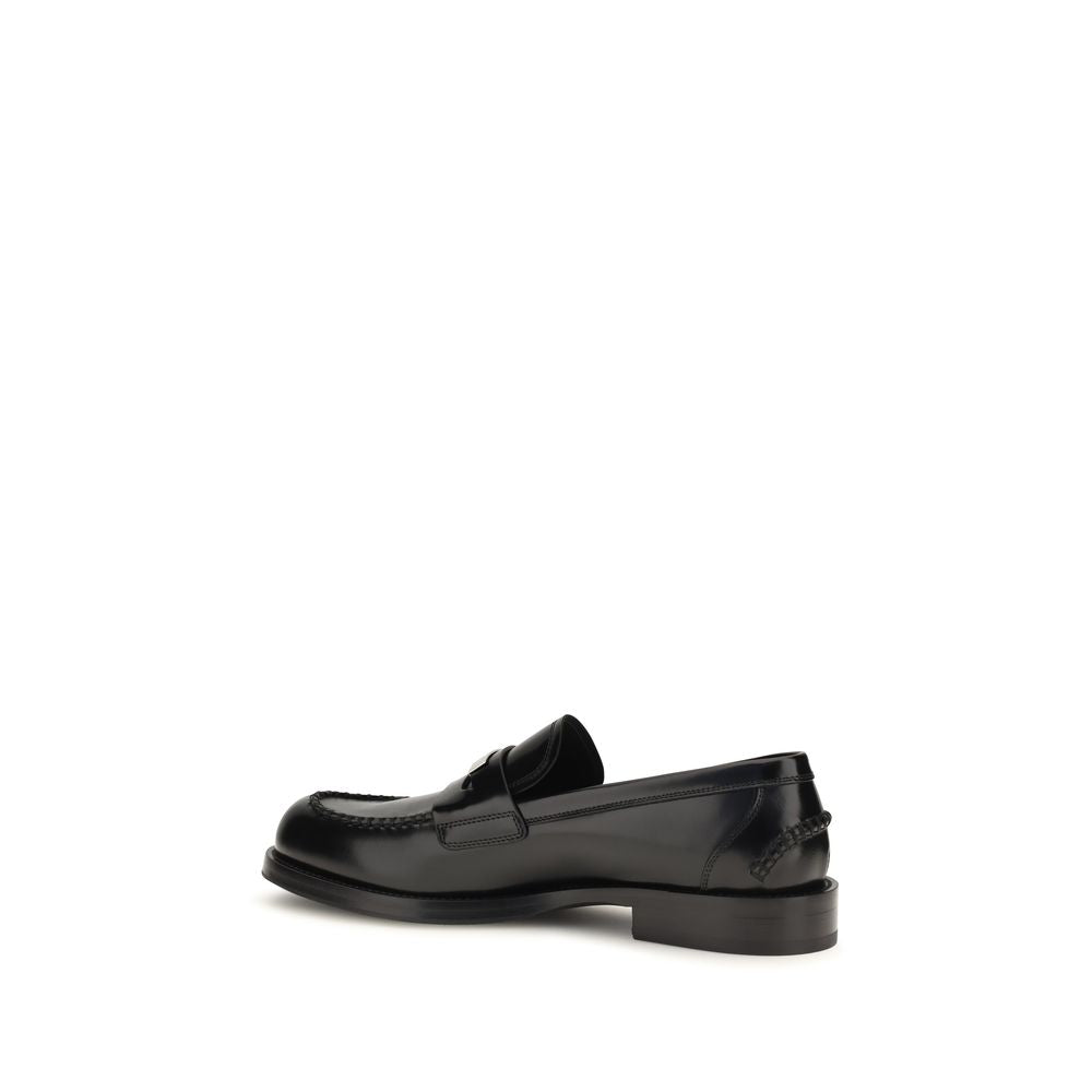 Black Calf Leather Bos Taurus Slip-On Loafers