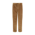 Brown Cotton Casual Pants