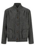Gray Virgin Wool Full-Length Jacket