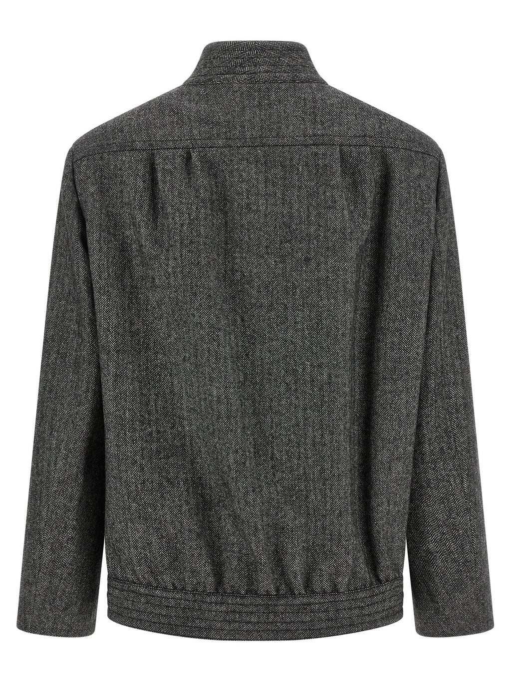 Gray Virgin Wool Full-Length Jacket