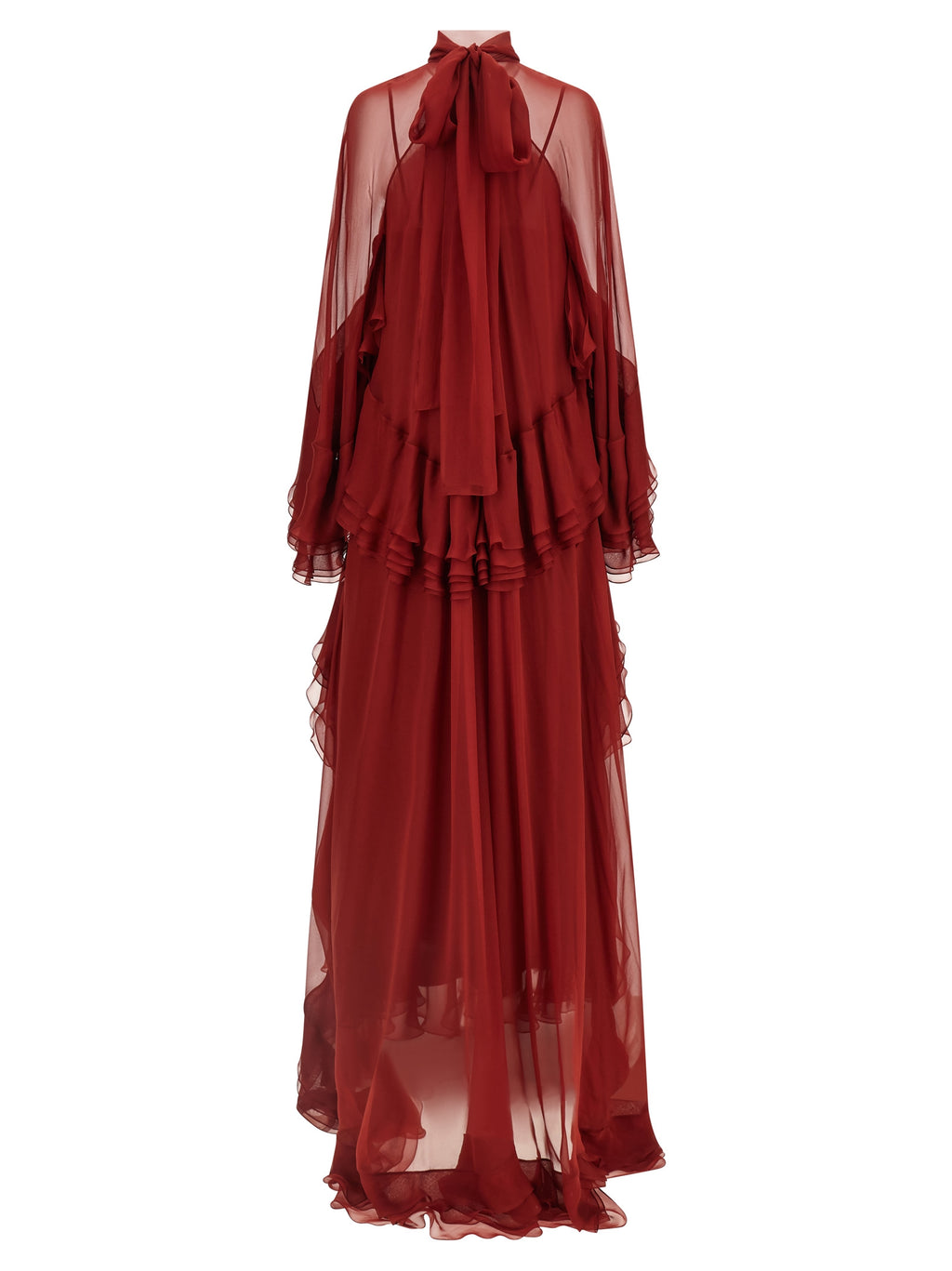 Bordeaux Silk Long Dress