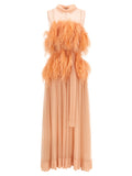 Multicolor Silk Long Dress