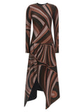Bordeaux Polyamide Midi Dress