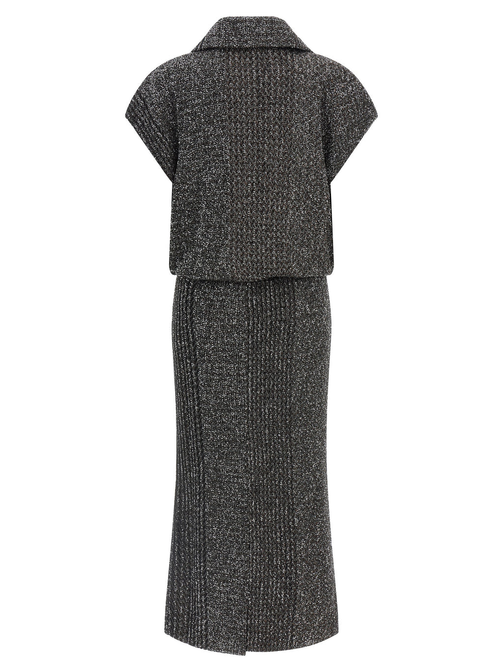 Gray Polyamide Midi Dress