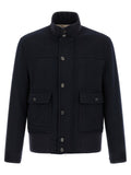 Blue Virgin Wool Full-Length Jacket