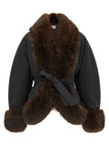 Black Polyester Full-Length Jacket