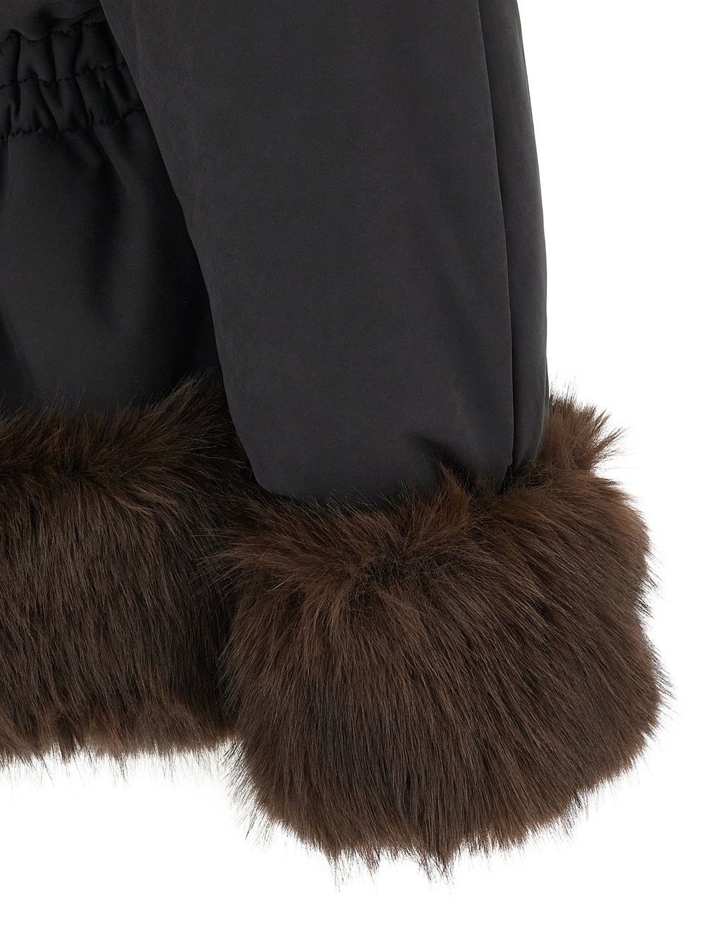 Black Polyester Full-Length Jacket
