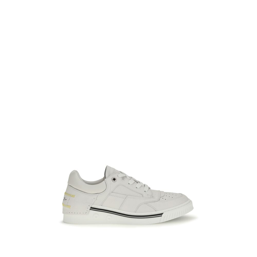 White Calf Leather Bos Taurus Low Top Sneakers
