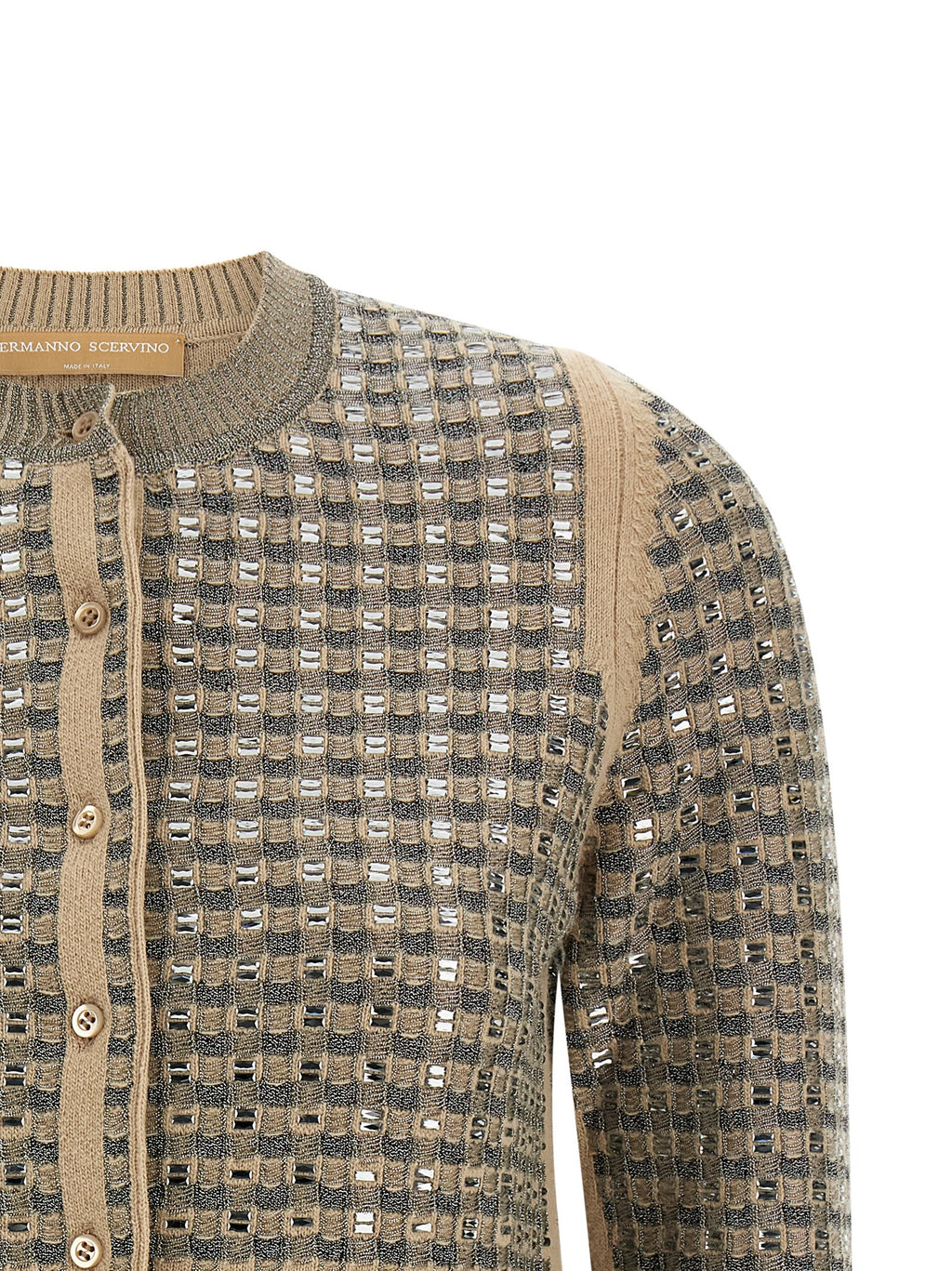 Beige Virgin Wool Cardigan
