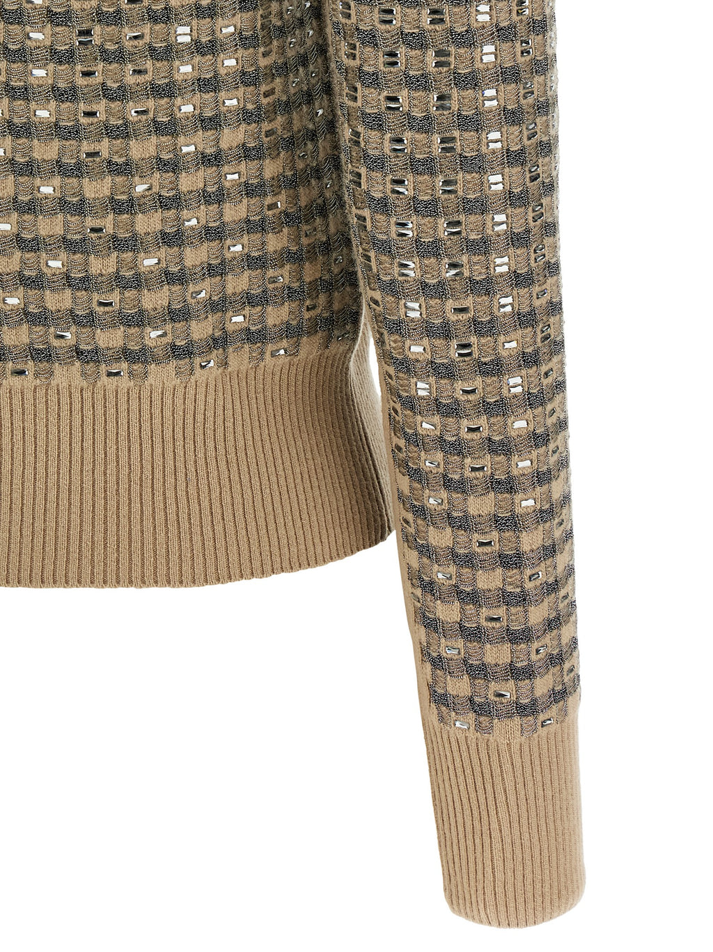 Beige Virgin Wool Cardigan