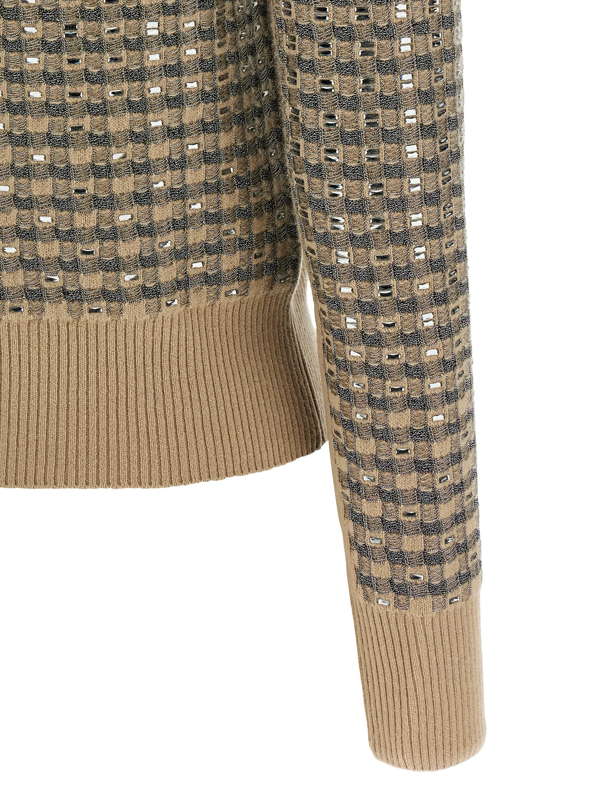 Beige Virgin Wool Cardigan