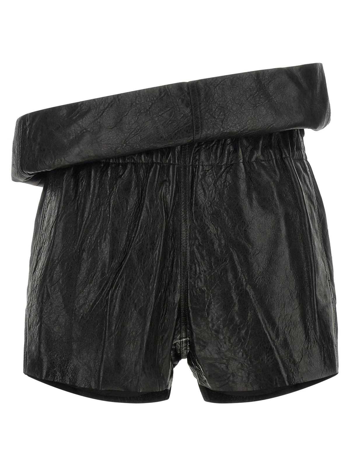 Black Lamb Leather Bermuda Shorts