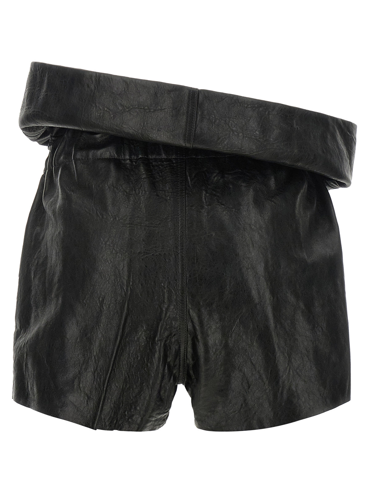 Black Lamb Leather Bermuda Shorts