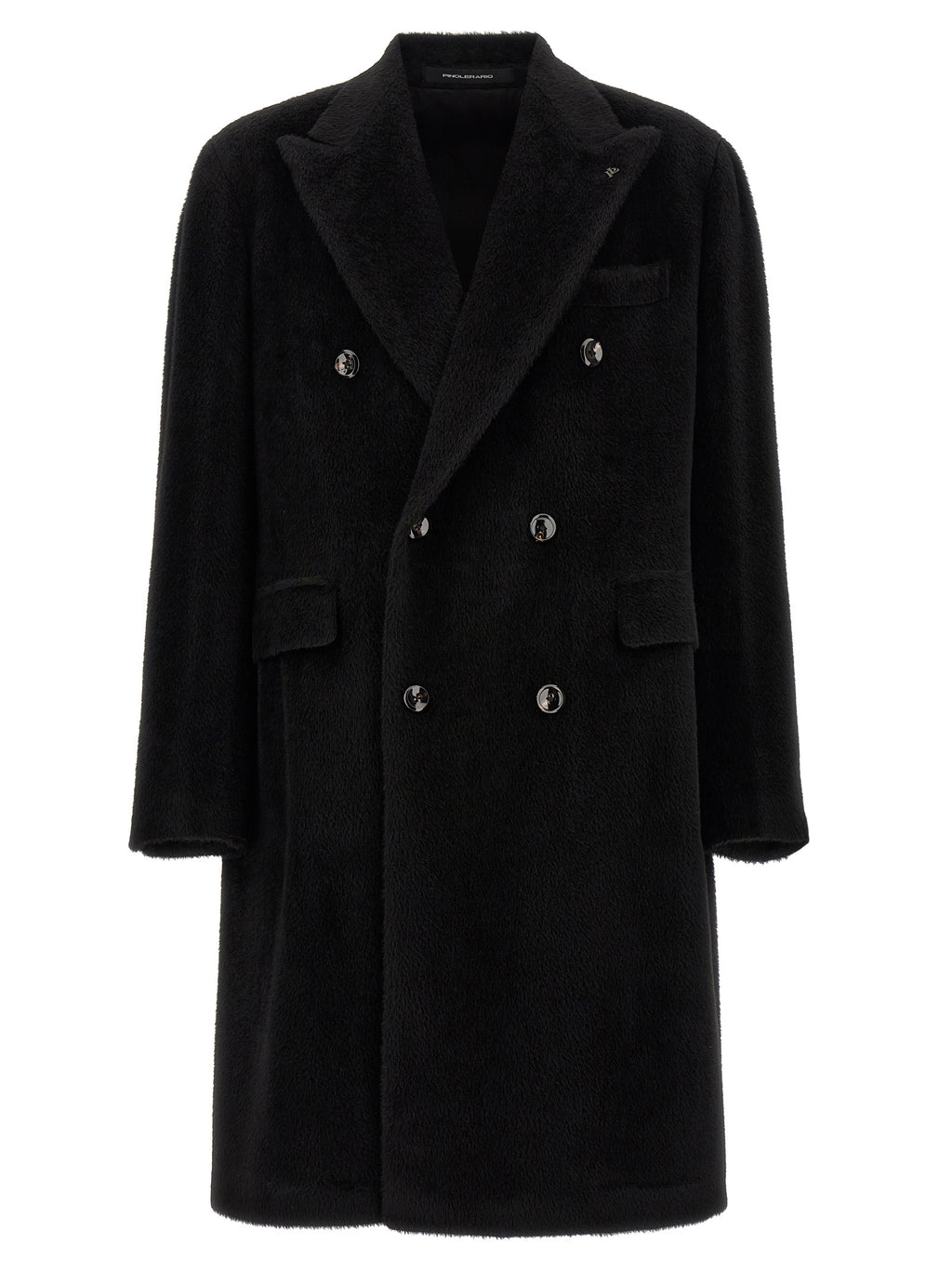 Black Alpaca Leather Coat