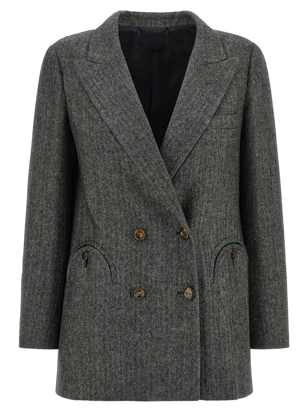 Gray Virgin Wool Blazer
