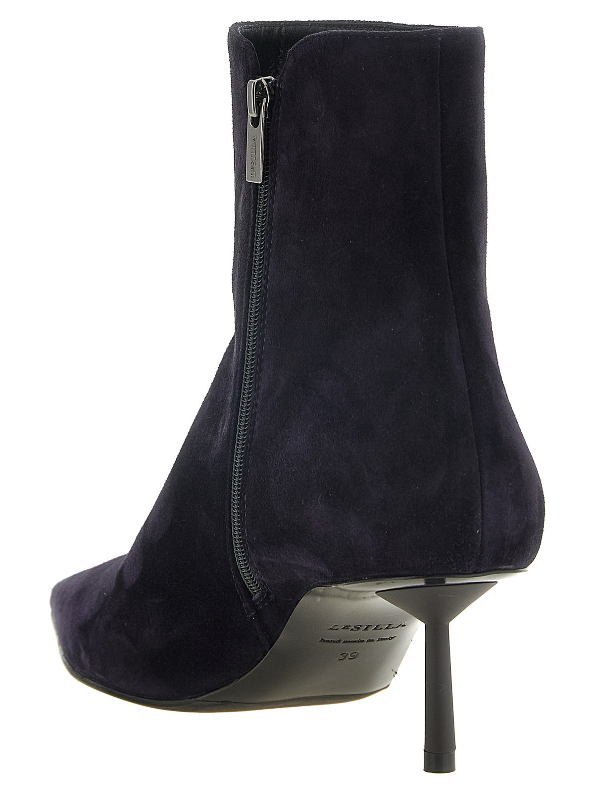 Blue Lambskin Ankle Boots