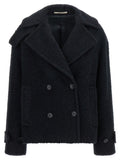 Blue Alpaca Leather Coat