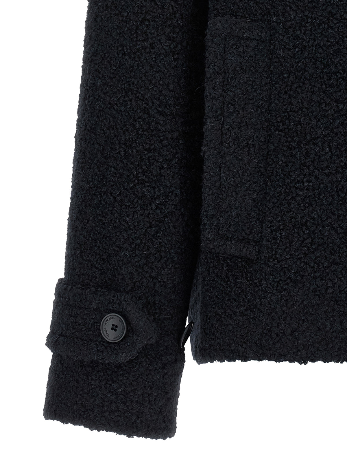 Blue Alpaca Leather Coat