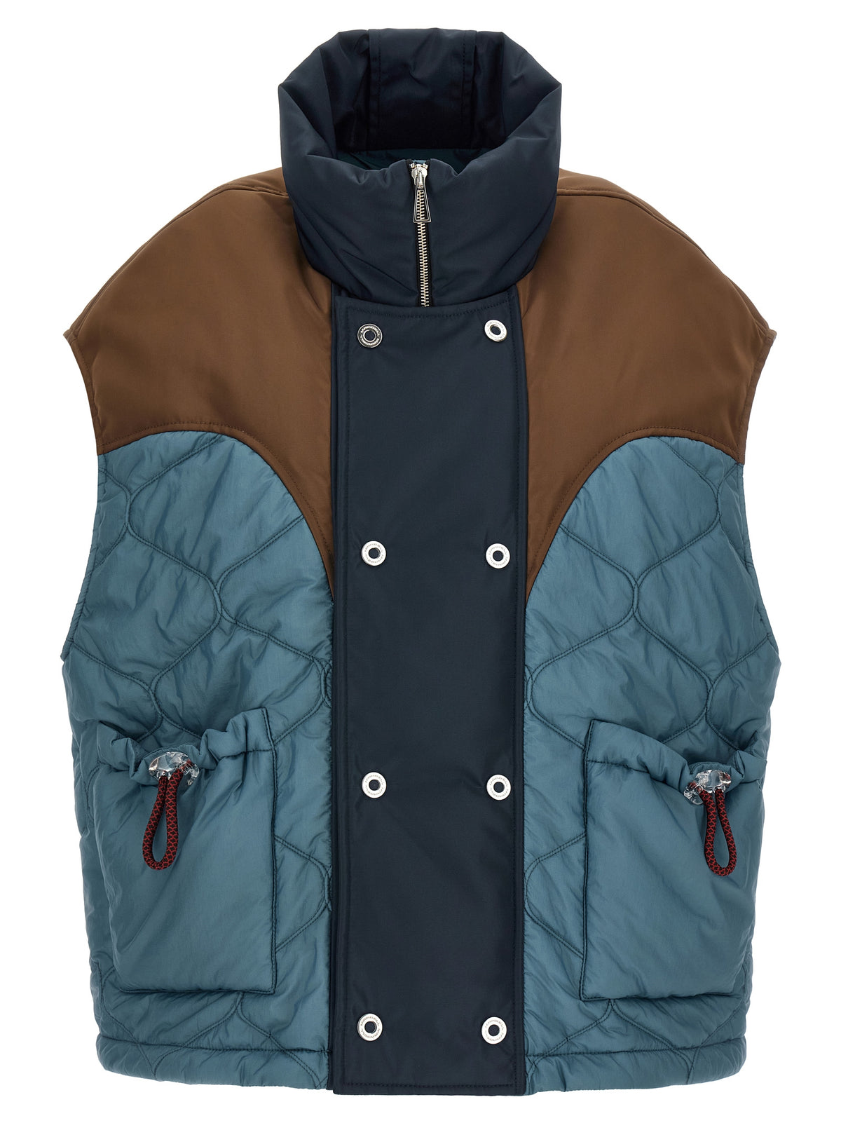 Blue Polyamide Sleeveless Jacket