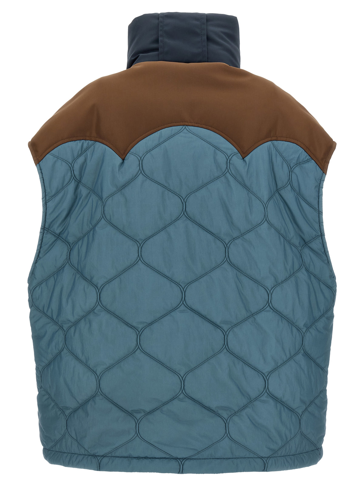 Blue Polyamide Sleeveless Jacket