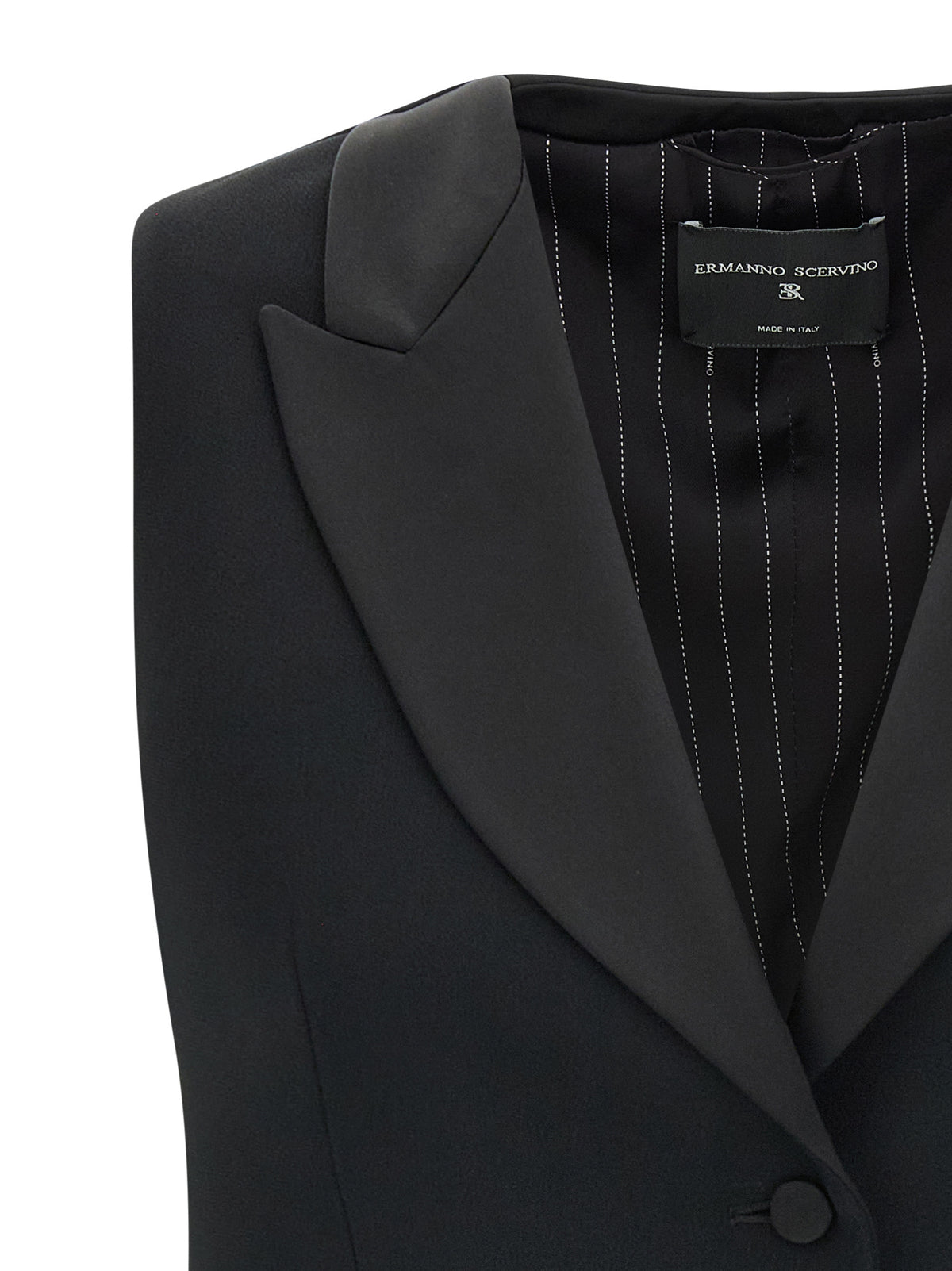Black Viscose Sleeveless Jacket