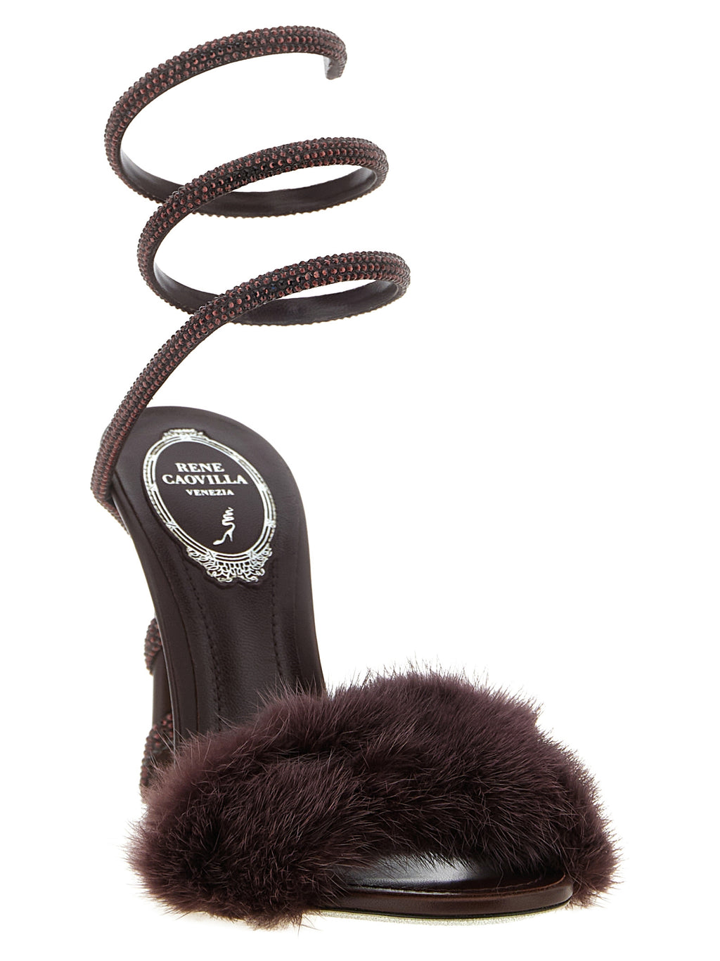 Bordeaux Viscose Stiletto Heel Sandals