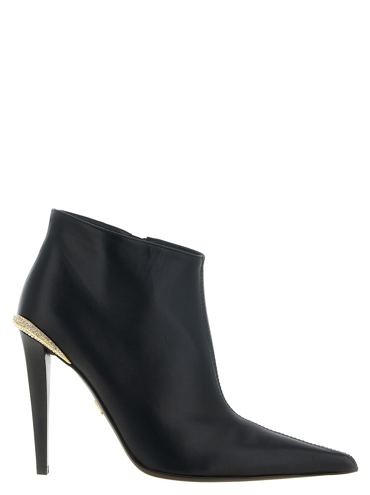 Black Lamb Leather Ankle Boots