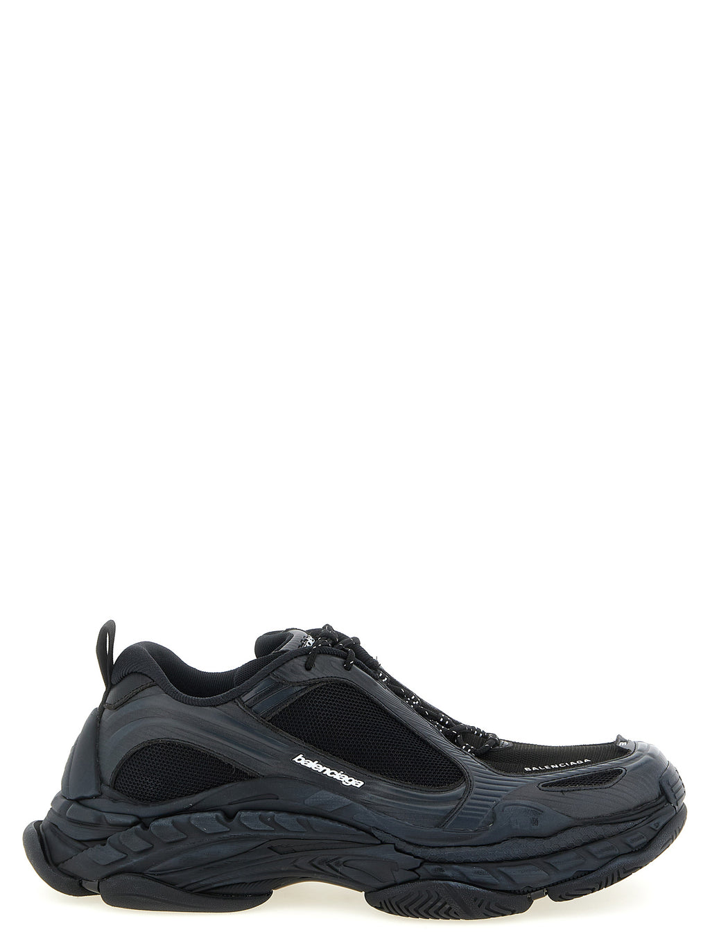 Black Polyethylene Athletic Sneakers