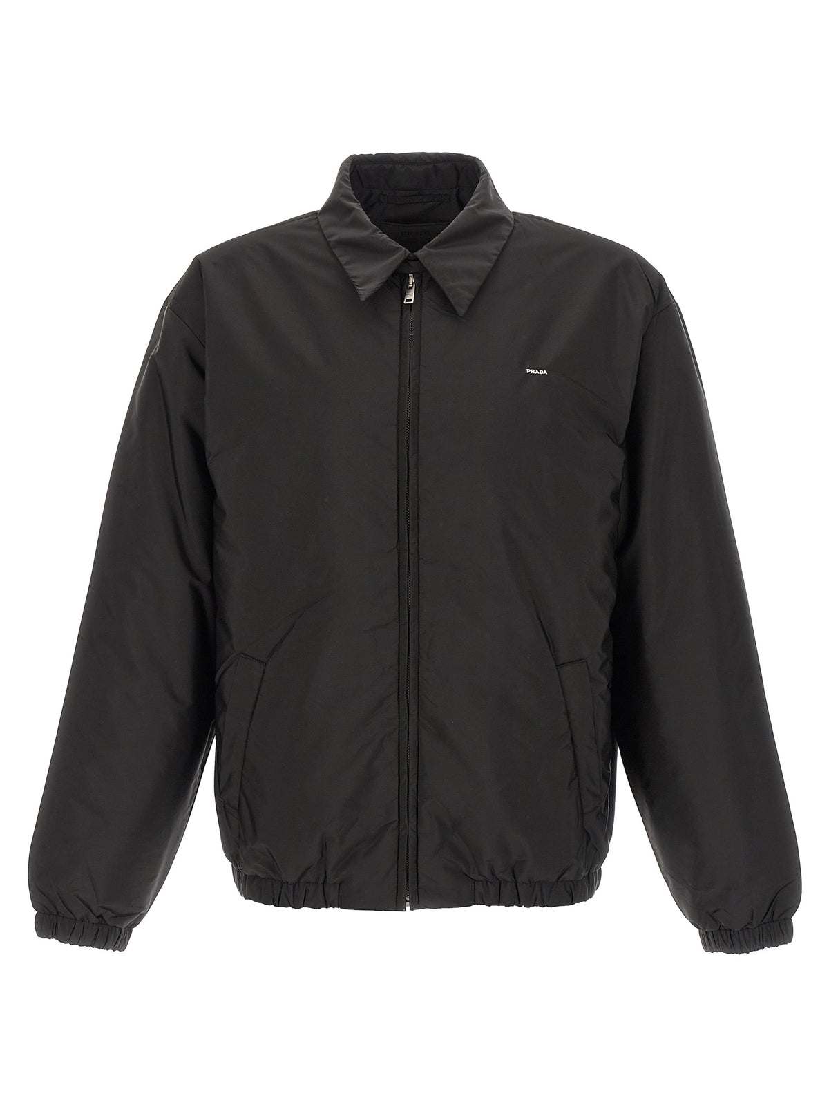 Black Recycled Polyamide Full-Length Jacket