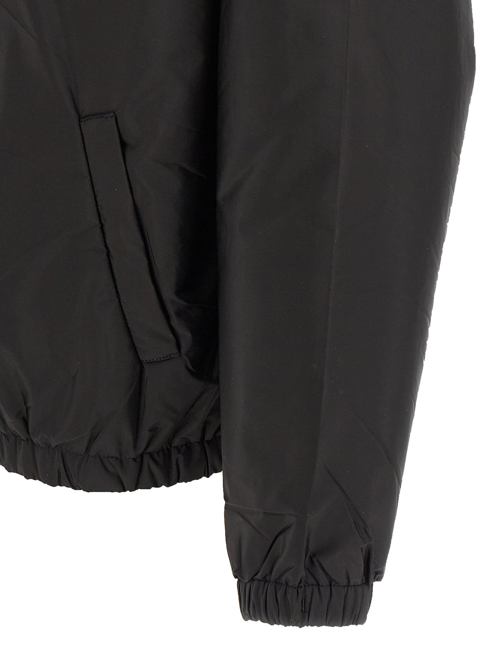 Black Recycled Polyamide Full-Length Jacket