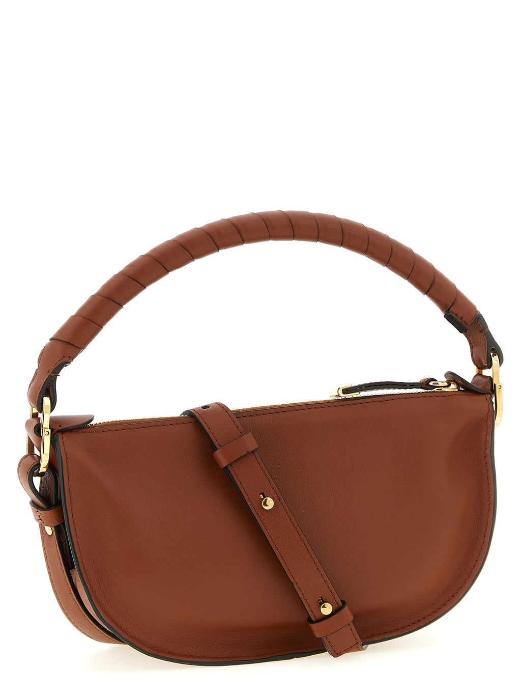 Brown Calfskin Shoulder Bag