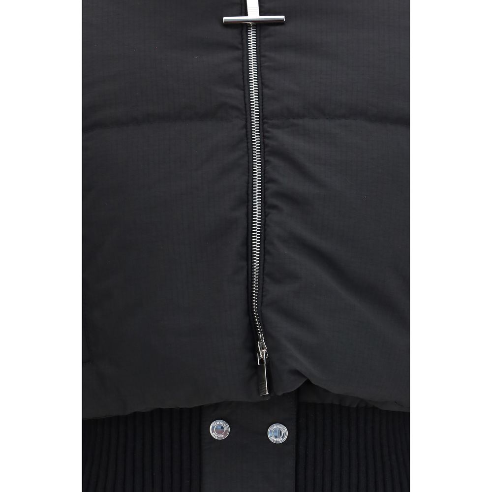 Black Polyamide Full-Length Jacket