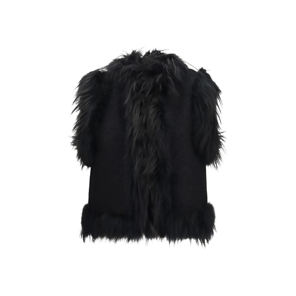 Black Wool Oves Aries Sleeveless Jacket
