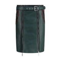 Bicolor Calf Leather Bos Taurus Long Skirt