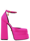 Fuchsia Viscose Platform Pumps