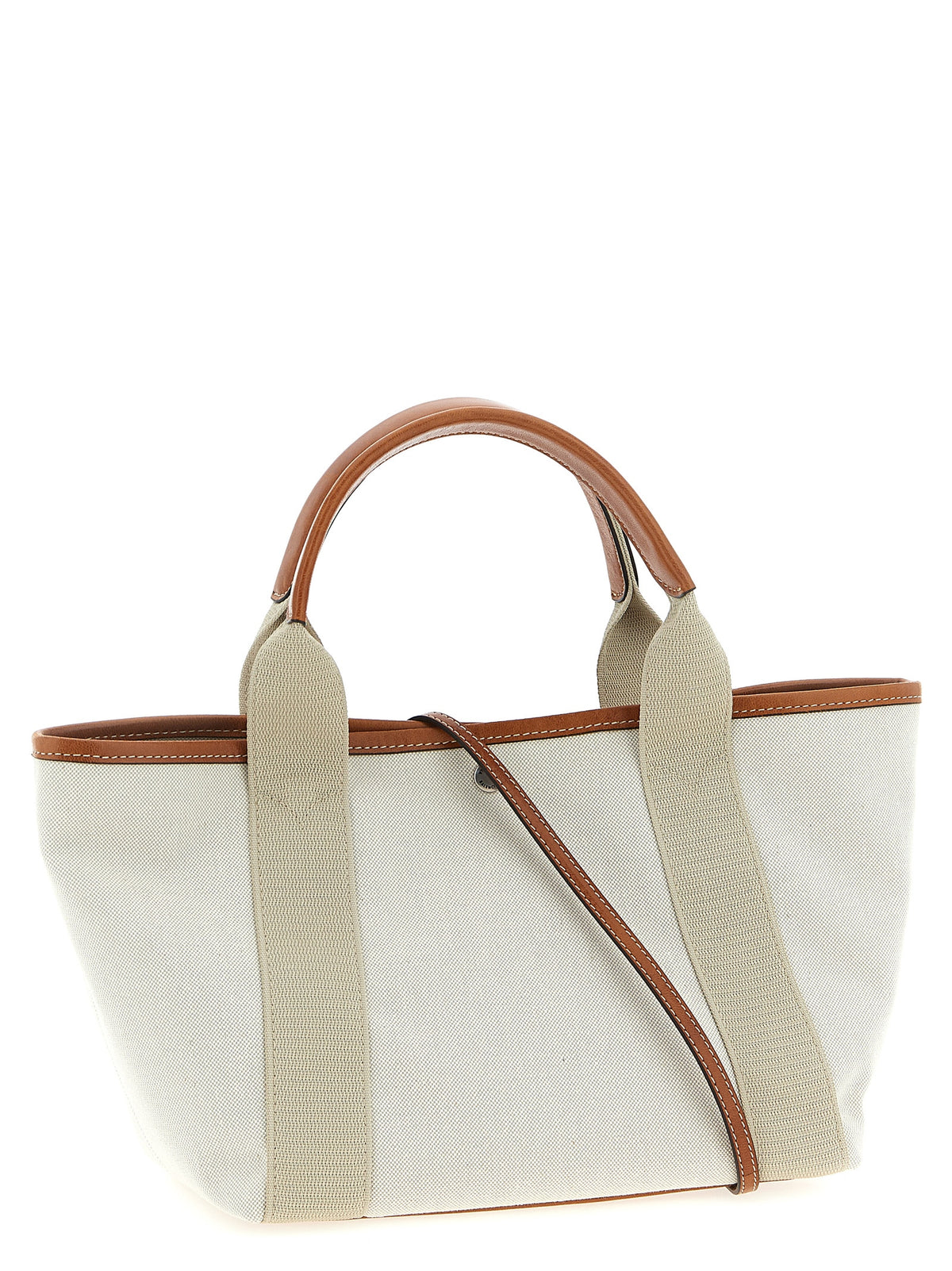 Beige Leather Tote Bag