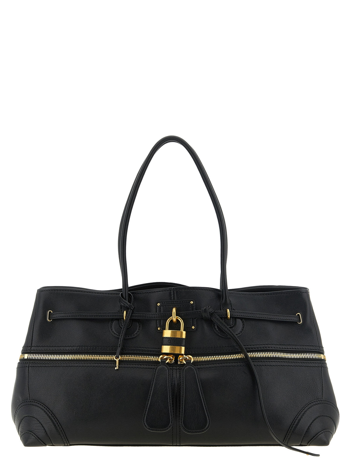 Black Lamb Leather Shoulder Bag