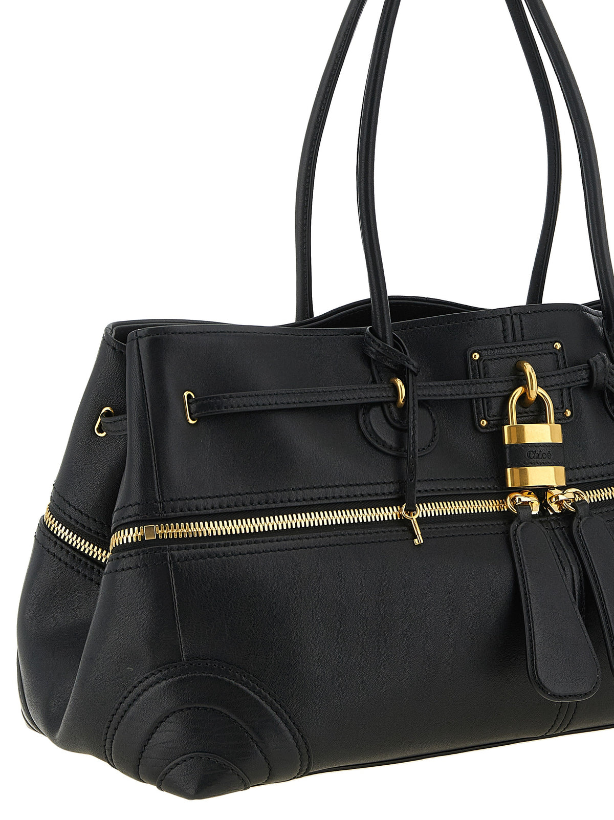 Black Lamb Leather Shoulder Bag