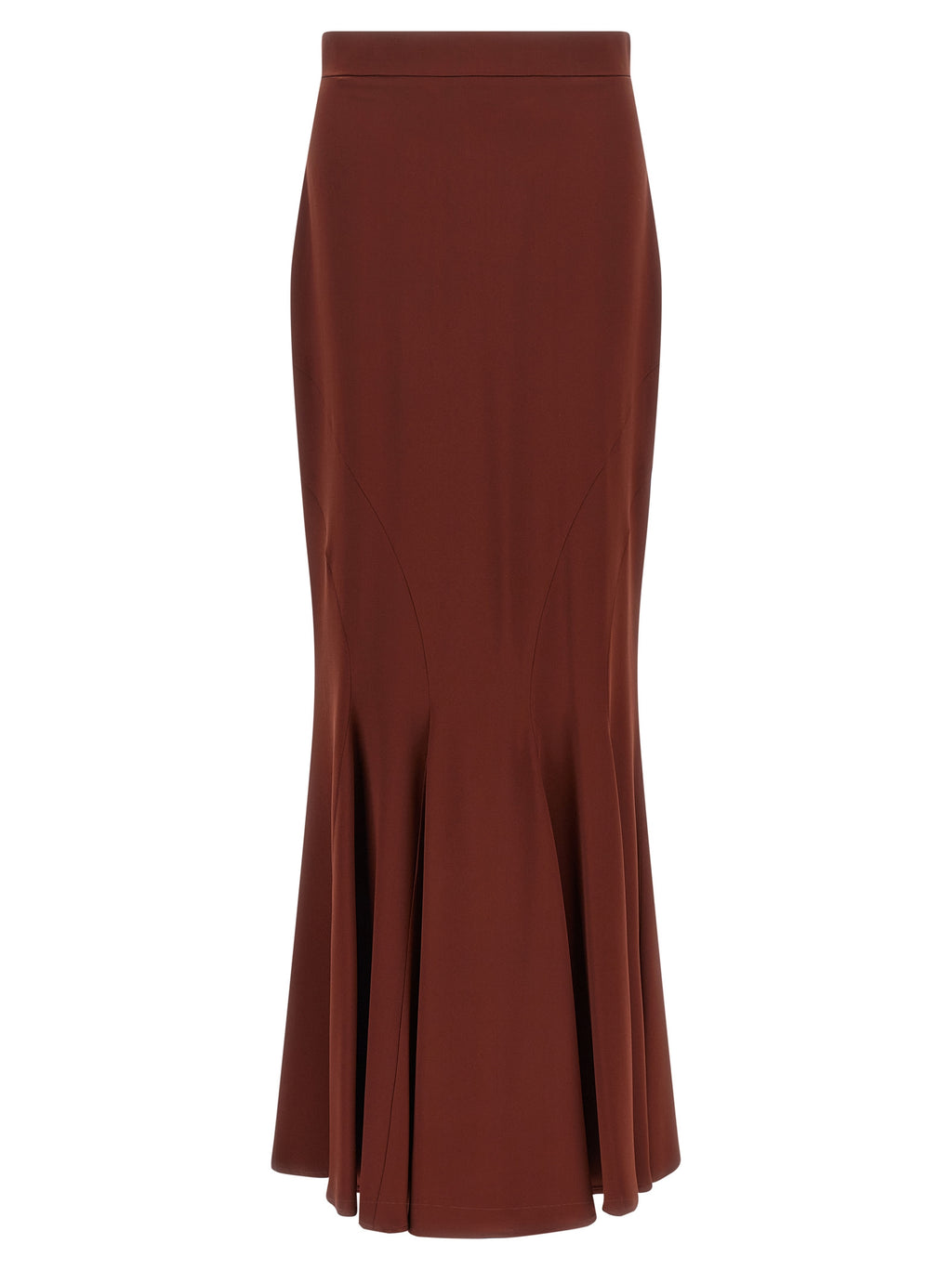 Brown Silk Mini Skirt